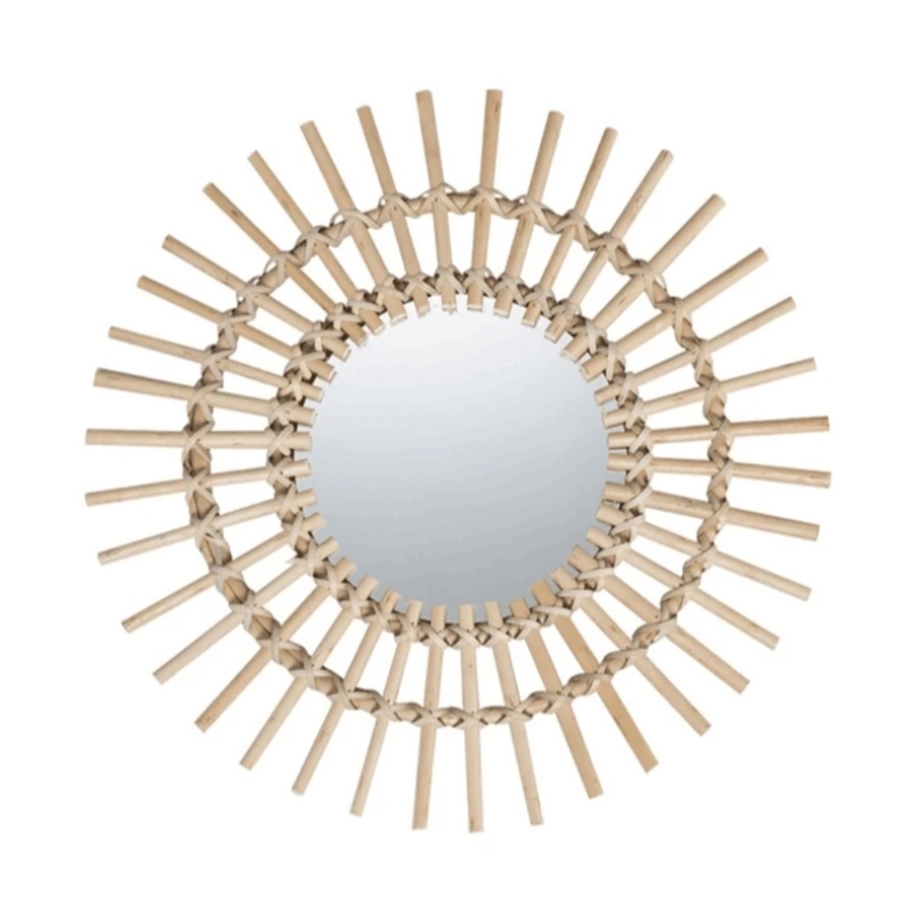 🆕Rattan sunburst decorative mirror wall hanging